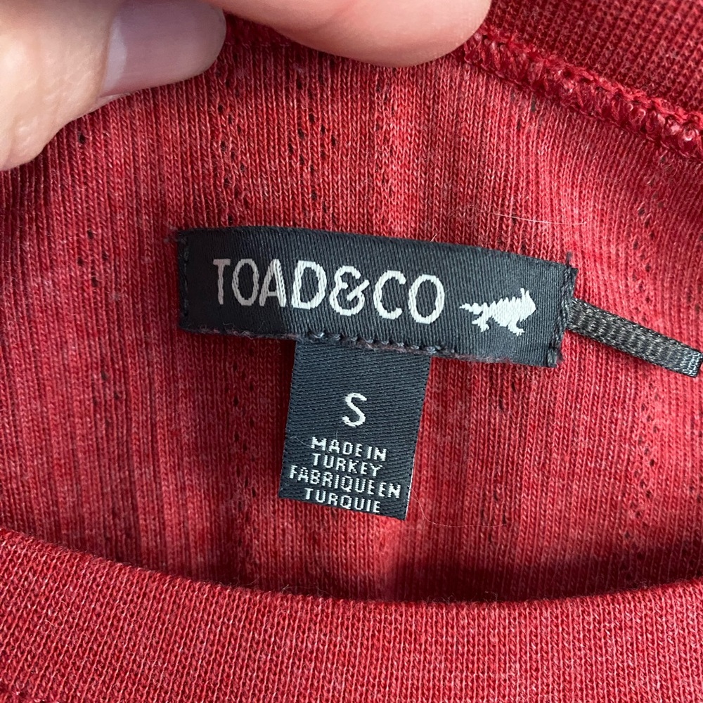 Toad&Co Red Short Sleeve Ribbed Tee - Picture 3 of 5